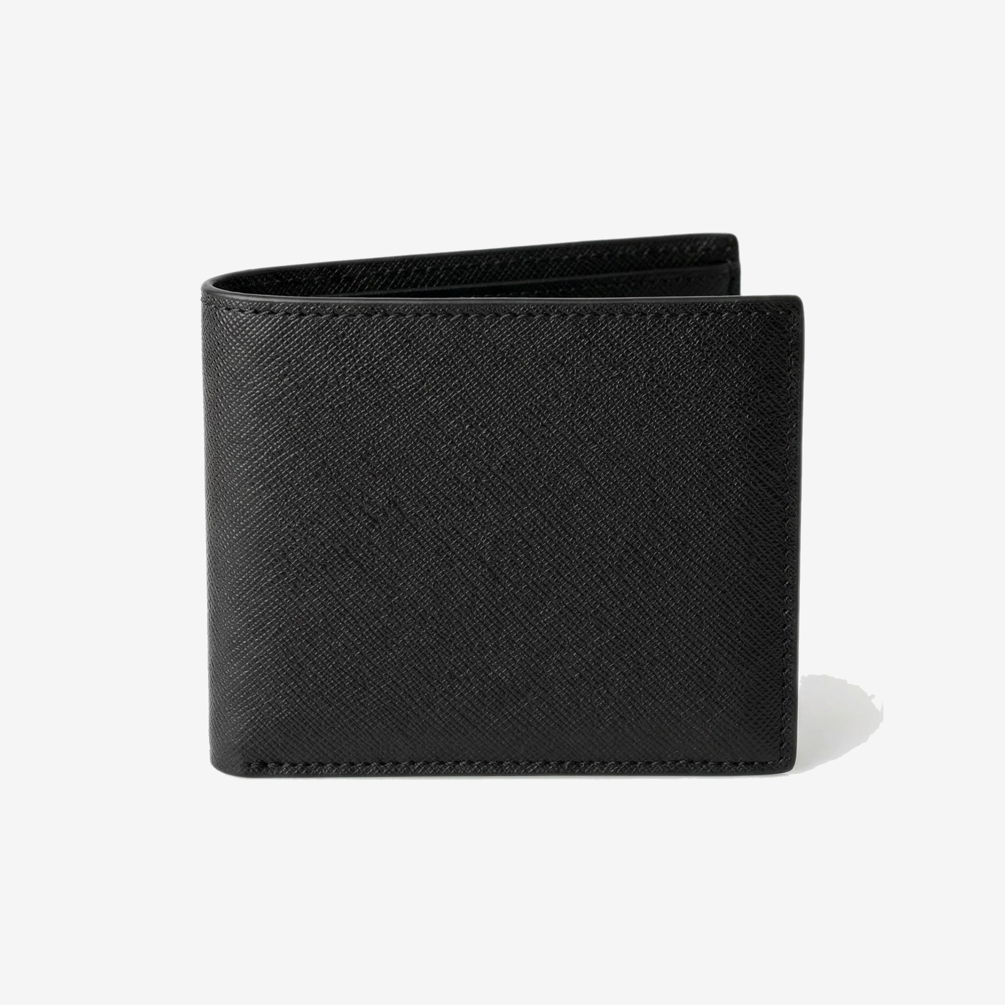 Saffiano Bifold Wallet in Black — signature VISUALS PARIS design detail