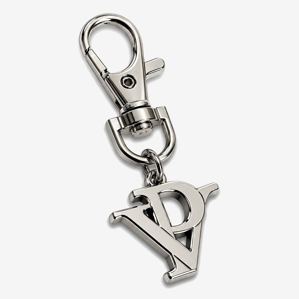 VP Detachable Pendant Charm in Polished Silver — signature VISUALS PARIS design detail