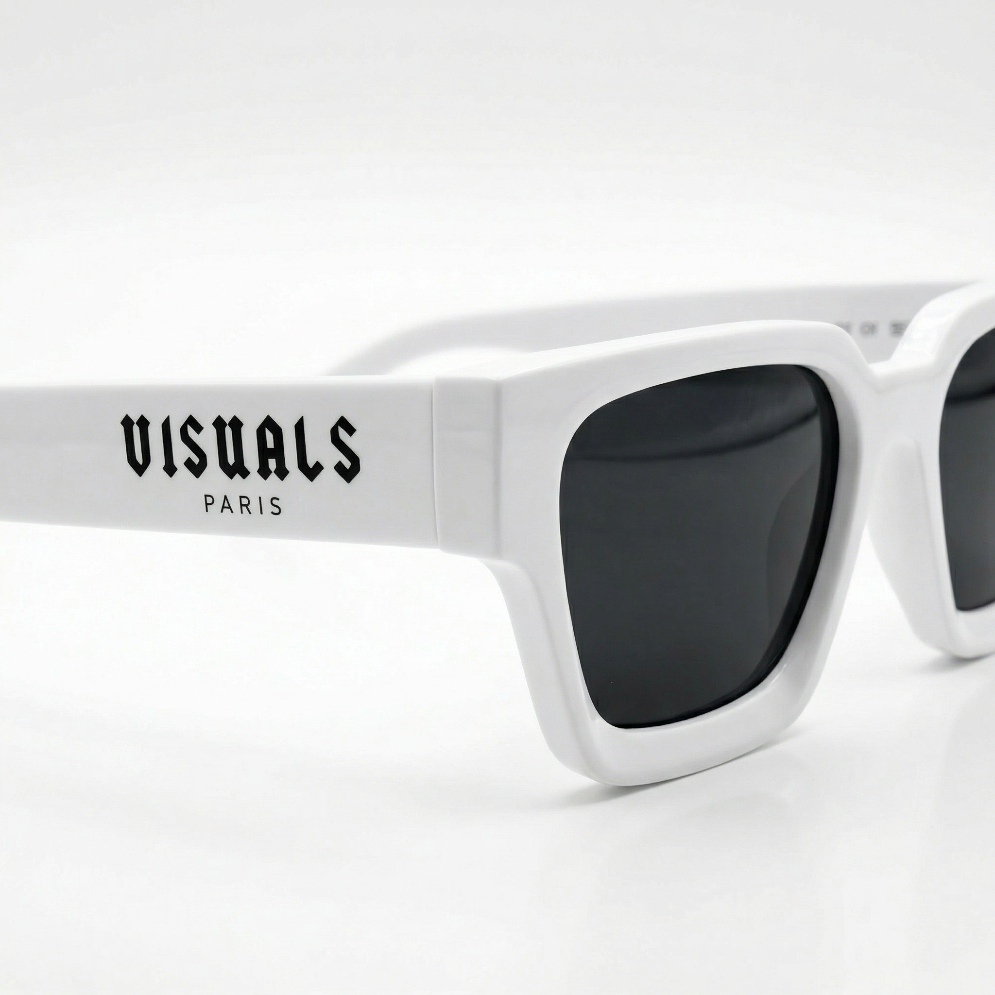 Blanc Gothique Sunglasses in Optic White — studio view