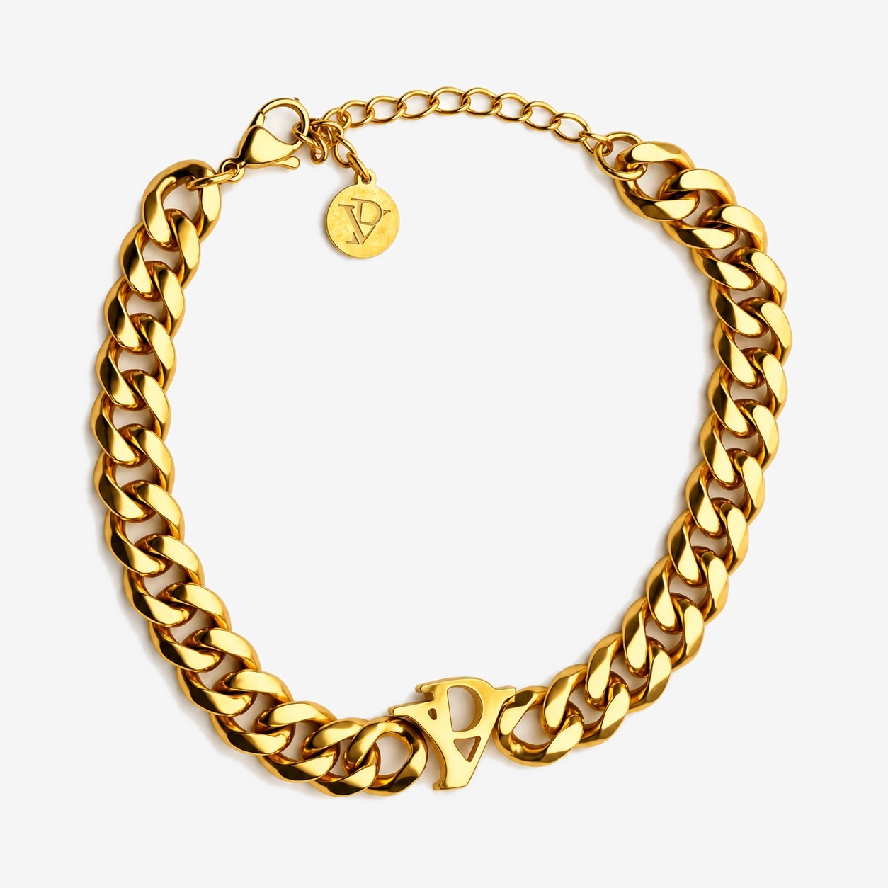 Signature Cuban Bracelet in Gold — studio view