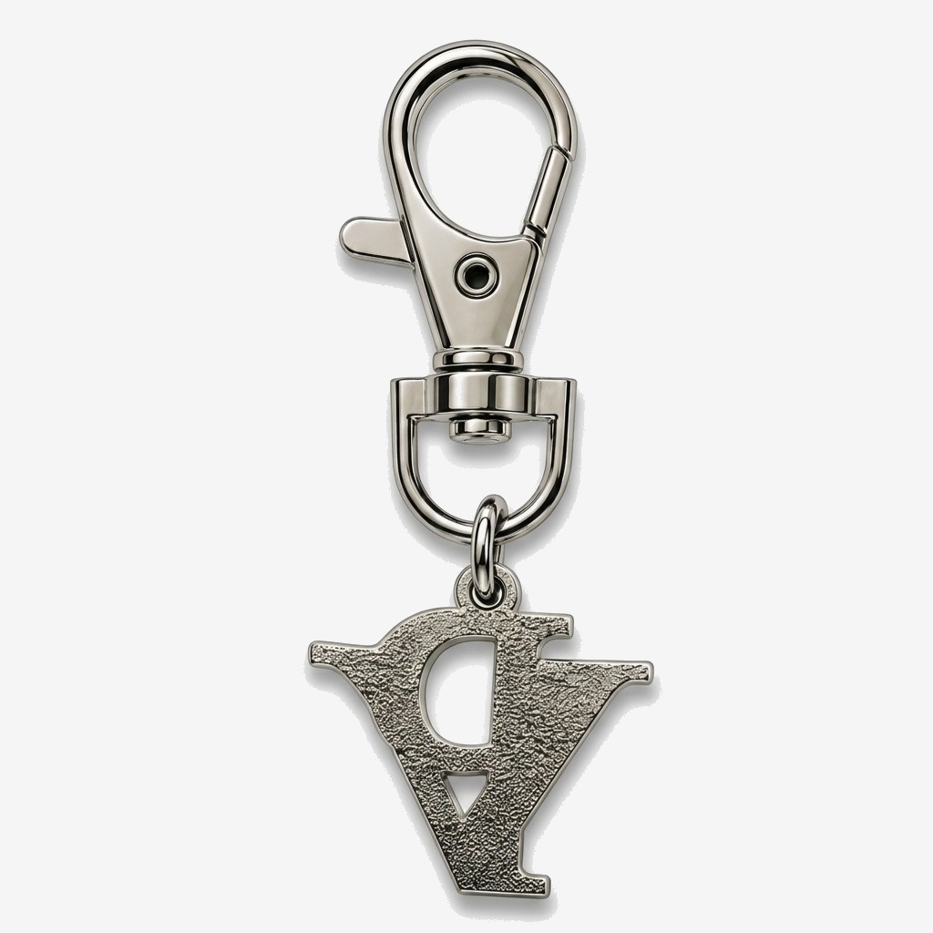VP Detachable Pendant Charm in Polished Silver — studio view