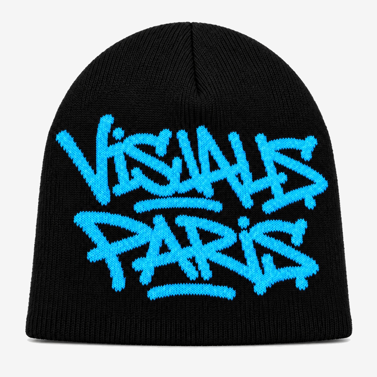 TAG Graffiti Beanie in Electric Blue — studio view