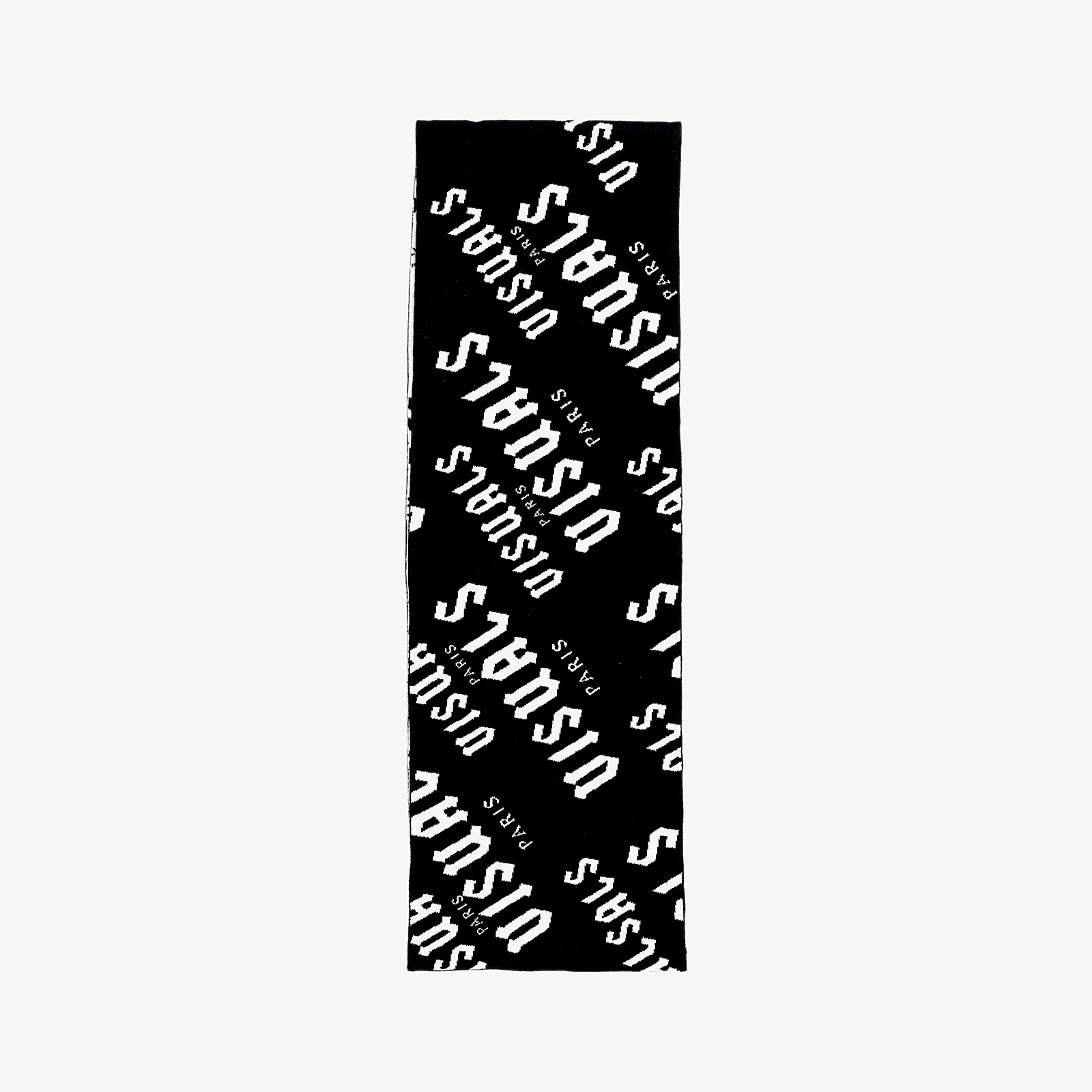 Reversible Monogram Scarf in Black / White — studio view