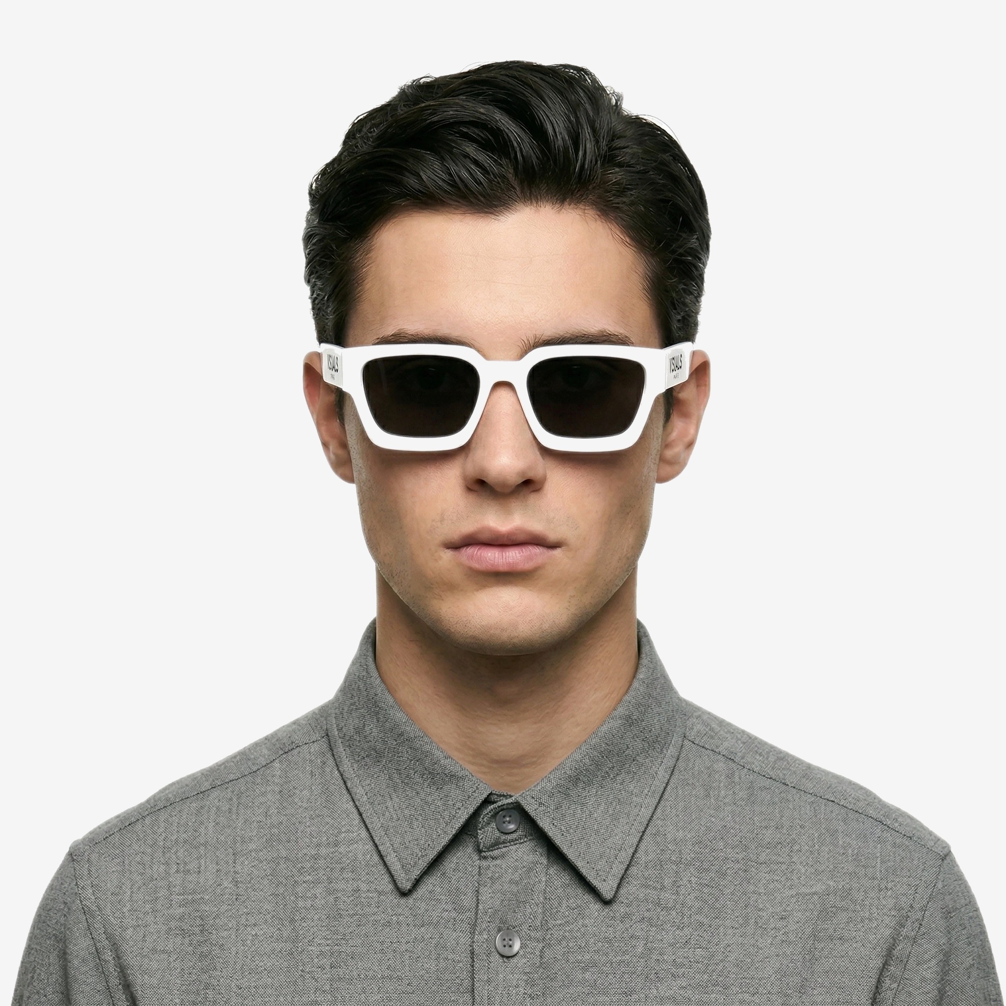 Blanc Gothique Sunglasses in Optic White — signature VISUALS PARIS design detail
