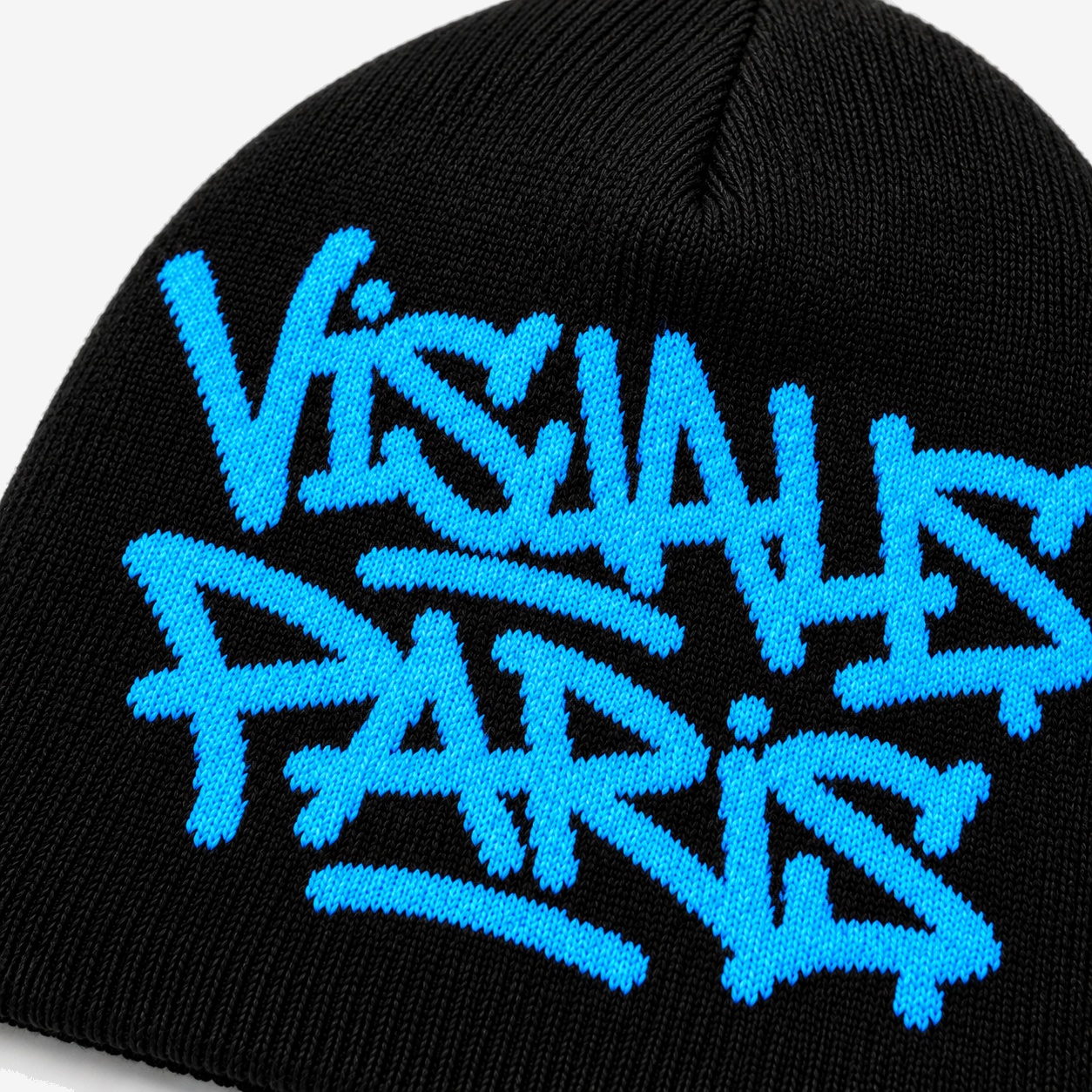 TAG Graffiti Beanie in Electric Blue — studio view