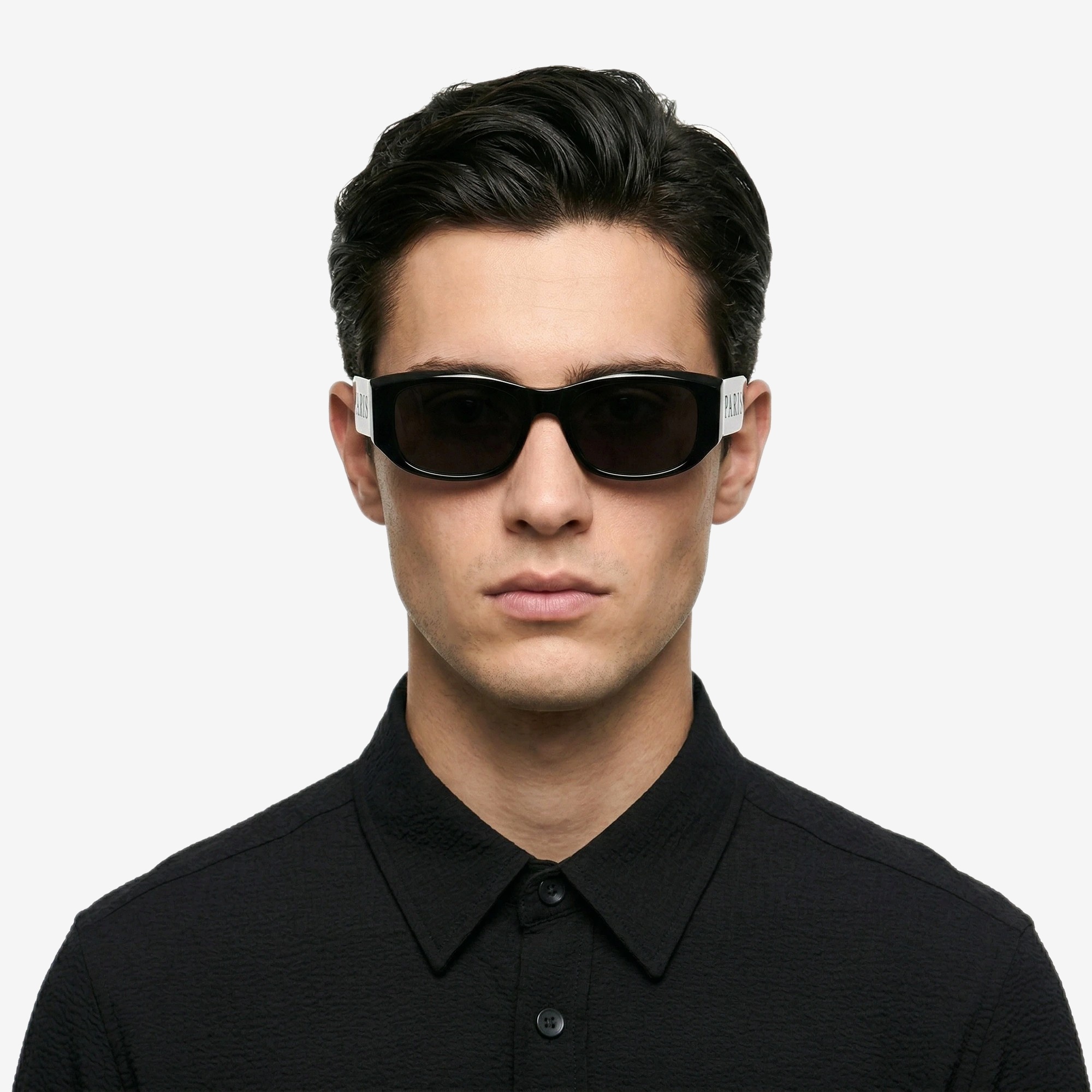 Couture Gothique Sunglasses in Noir Black — signature VISUALS PARIS design detail
