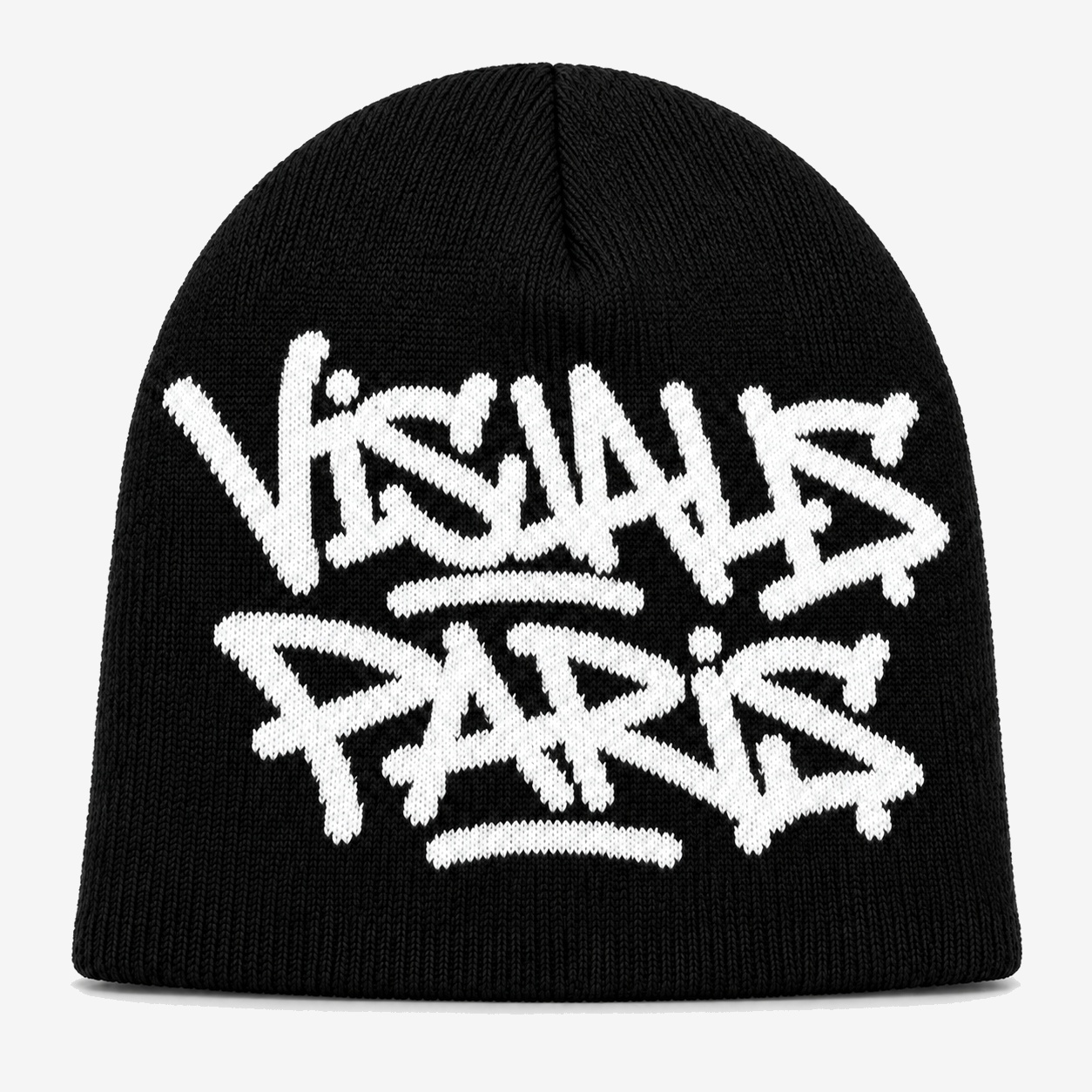 TAG Graffiti Beanie in White — studio view