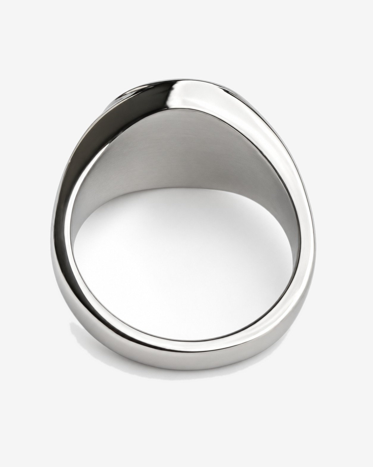 LE SCEAU — VP Monogram Signet Ring in Silver Finish / Black — studio view