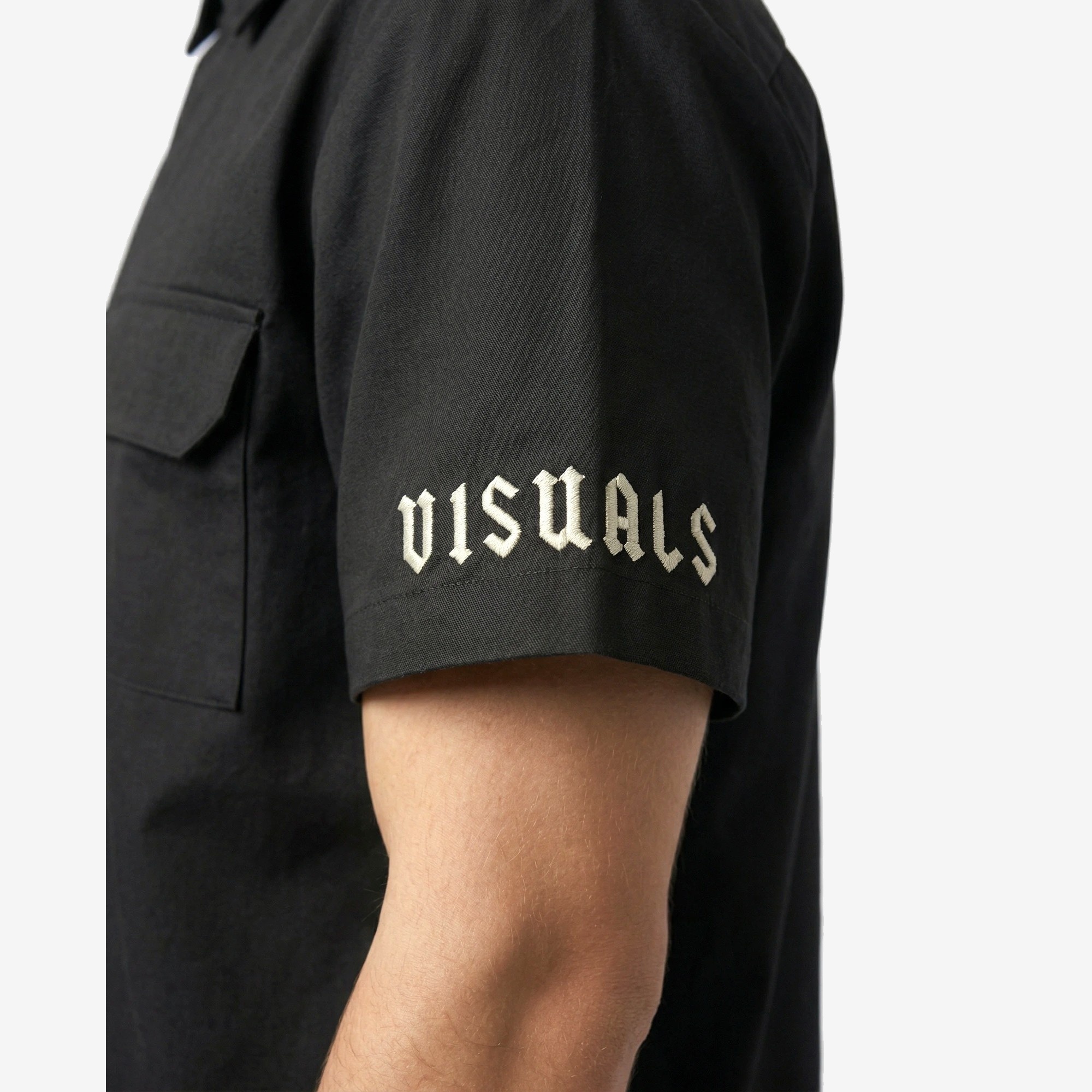 Heritage Pocket Shirt in Washed Black — worn by a model