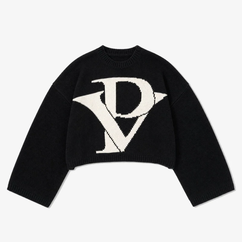 Monogram Knit Crop Sweater