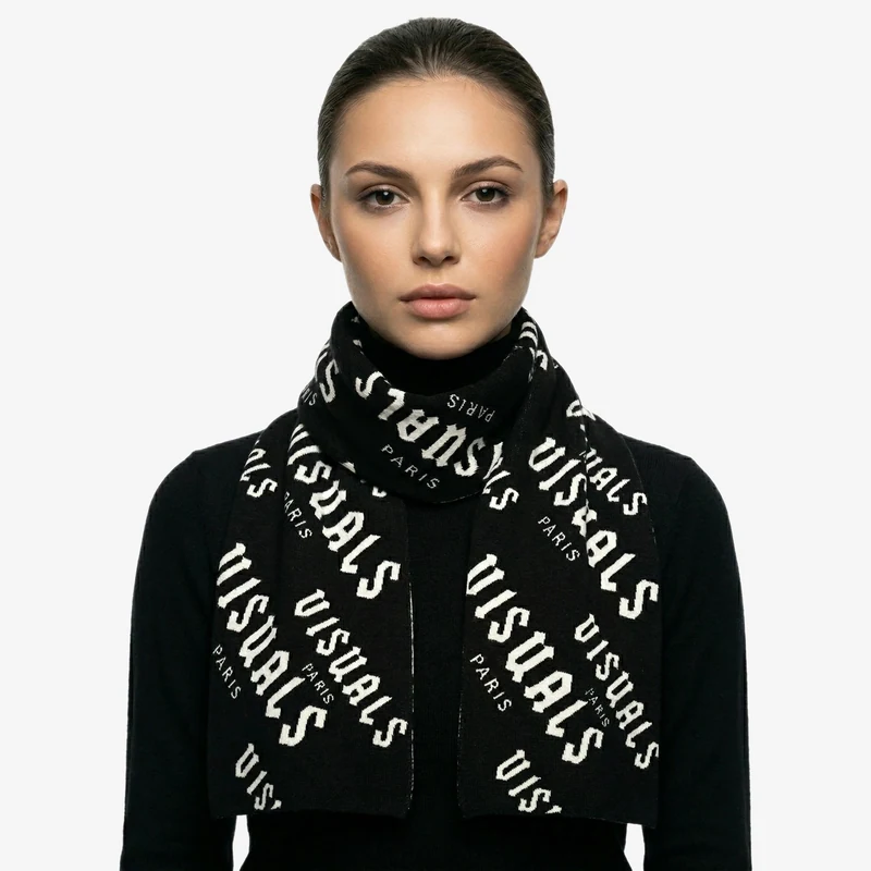 Reversible Monogram Scarf in Black / White alternate view