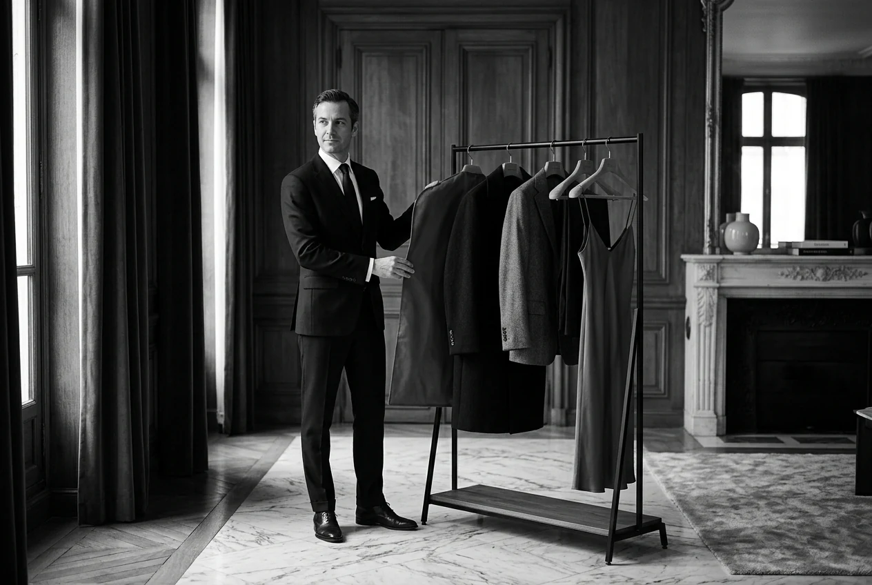 A VISUALS PARIS concierge presenting pieces in the private salon